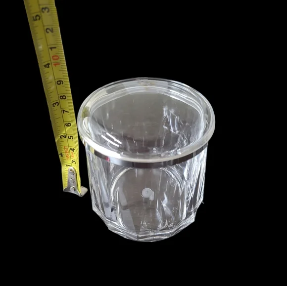 VINTAGE DIAMONDLINE ACRYLIC JAM JARS 2 COUNT WITH SERVING SPOONS 3IN PICNIC - Picture 9 of 13